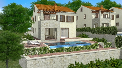 Beautiful architectural complex of 6 Dubrovnik traditional villas with pools in nature